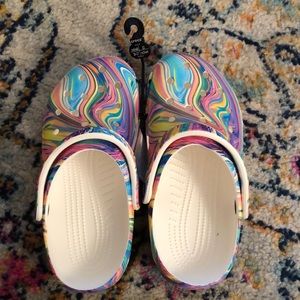 NWT Rare Multiswirl Crocs